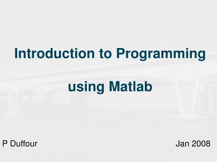 introduction to programming using matlab