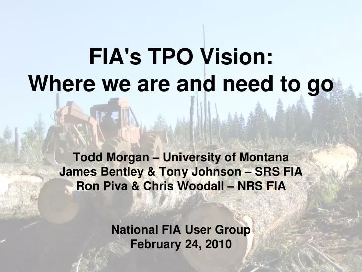 fia s tpo vision where we are and need to go