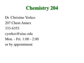 Chemistry 204