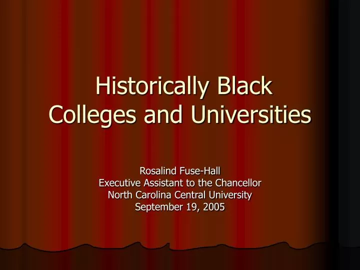 historically black colleges and universities