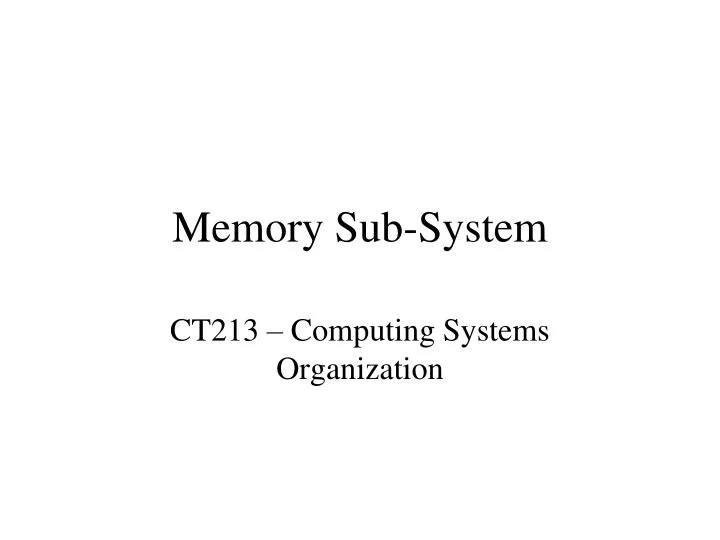 memory sub system