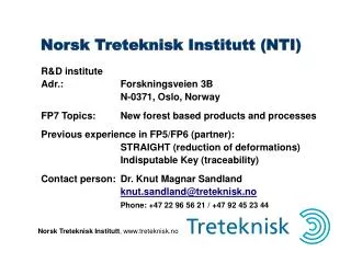 Norsk Treteknisk Institutt (NTI)