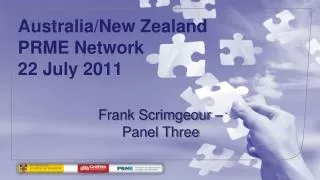 Australia/New Zealand PRME Network 22 July 2011