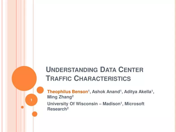 understanding data center traffic characteristics