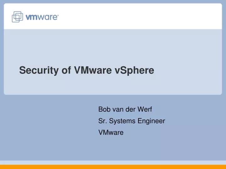 security of vmware vsphere
