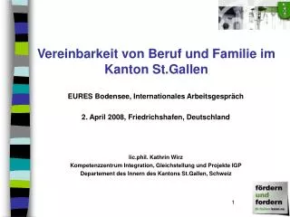 Vereinbarkeit von Beruf und Familie im Kanton St.Gallen