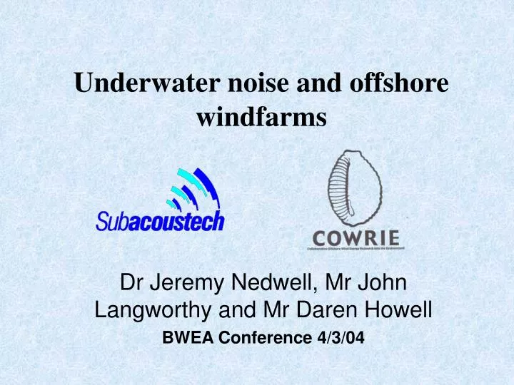 underwater noise and offshore windfarms