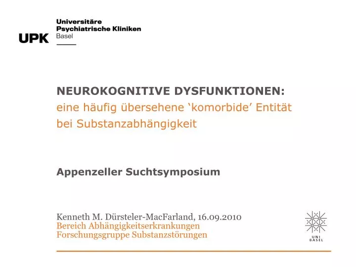 neurokognitive dysfunktionen eine h ufig bersehene komorbide entit t bei substanzabh ngigkeit