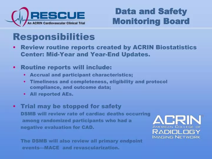 data and safety monitoring board