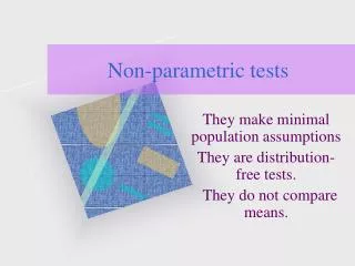 Non-parametric tests