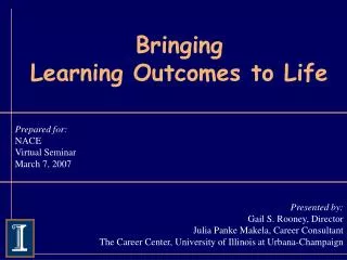 Bringing Learning Outcomes to Life