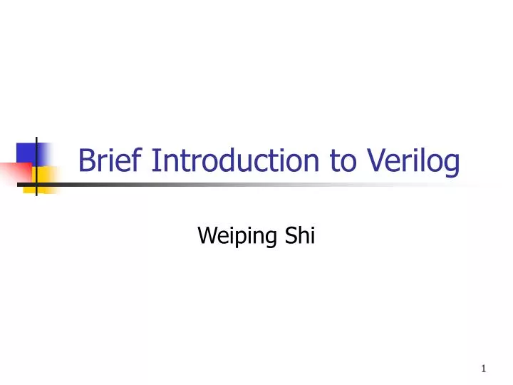 brief introduction to verilog