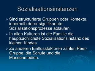 sozialisationsinstanzen