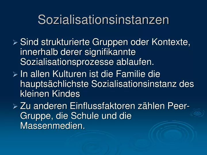 sozialisationsinstanzen