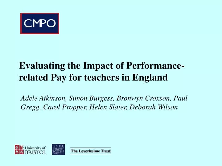evaluating the impact of performance related pay for teachers in england