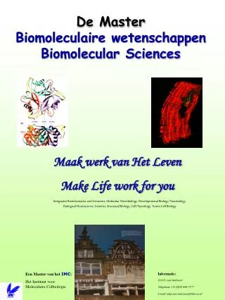 De Master Biomoleculaire wetenschappen Biomolecular Sciences