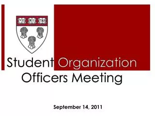 Student Organization Officers Meeting