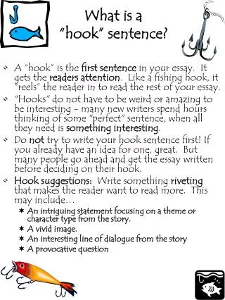 What is a “hook” sentence?