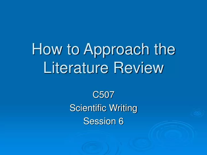 how to approach the literature review