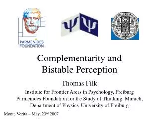 Complementarity and Bistable Perception