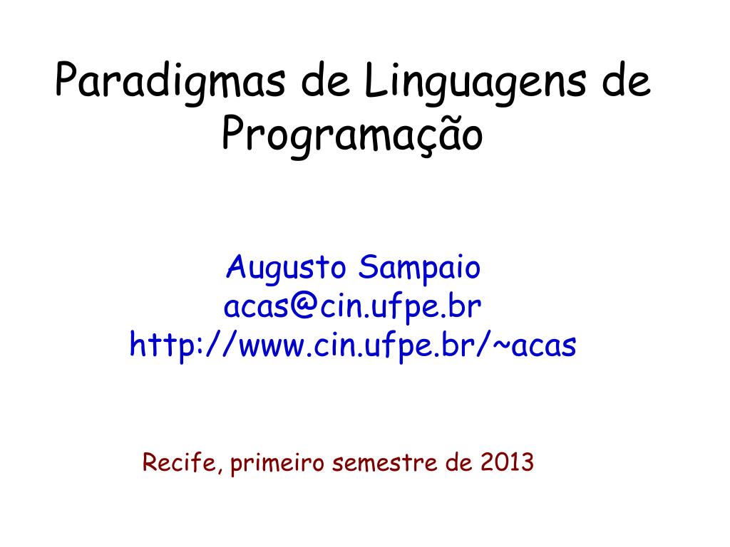 PPT - Paradigmas de Linguagens de Programação PowerPoint Presentation ...