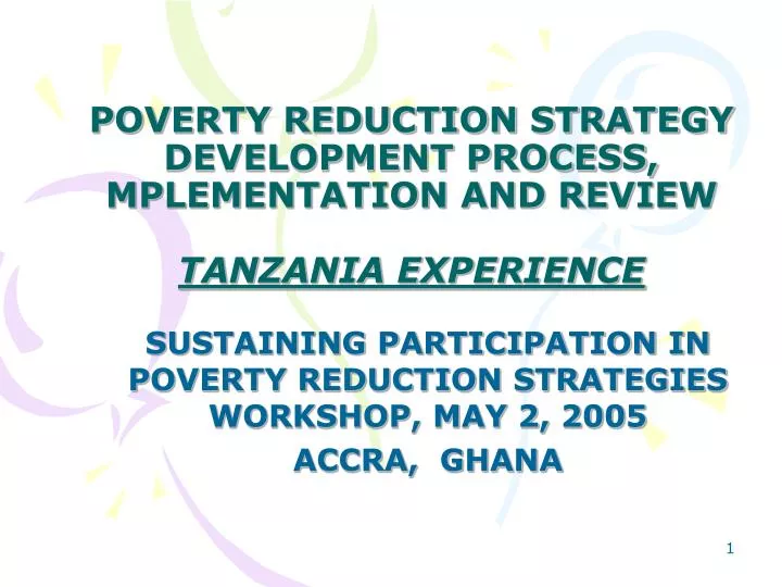 poverty reduction strategy development process mplementation and review tanzania experience