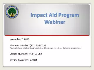 Impact Aid Program Webinar
