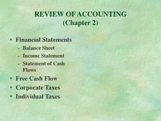 REVIEW OF ACCOUNTING (Chapter 2)