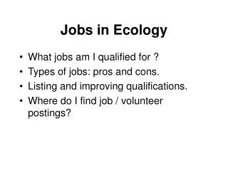 Jobs in Ecology