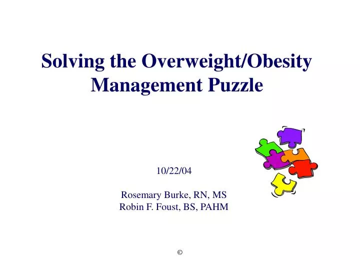 solving the overweight obesity management puzzle
