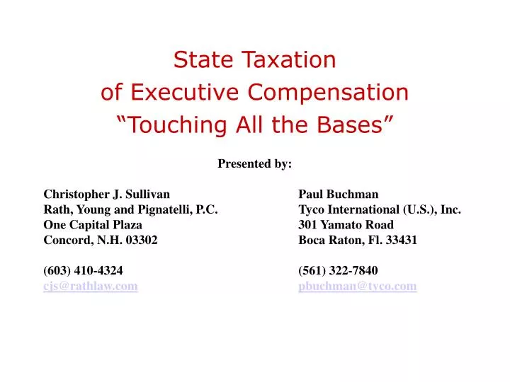state taxation of executive compensation touching all the bases
