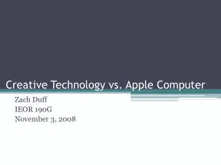 Creative Technology vs. Apple Computer
