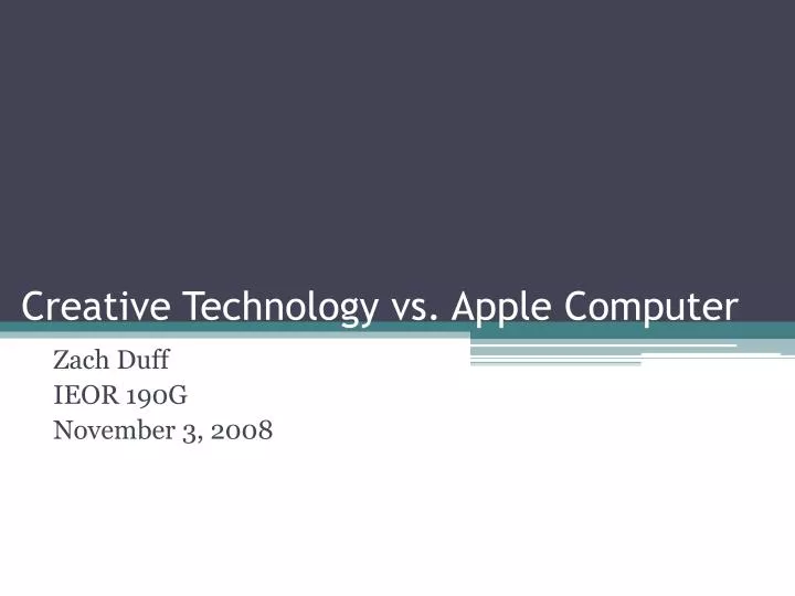 creative technology vs apple computer