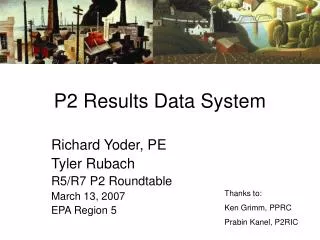 P2 Results Data System