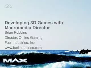 Developing 3D Games with Macromedia Director