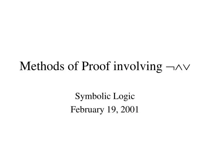 methods of proof involving