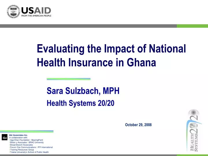 evaluating the impact of national health insurance in ghana