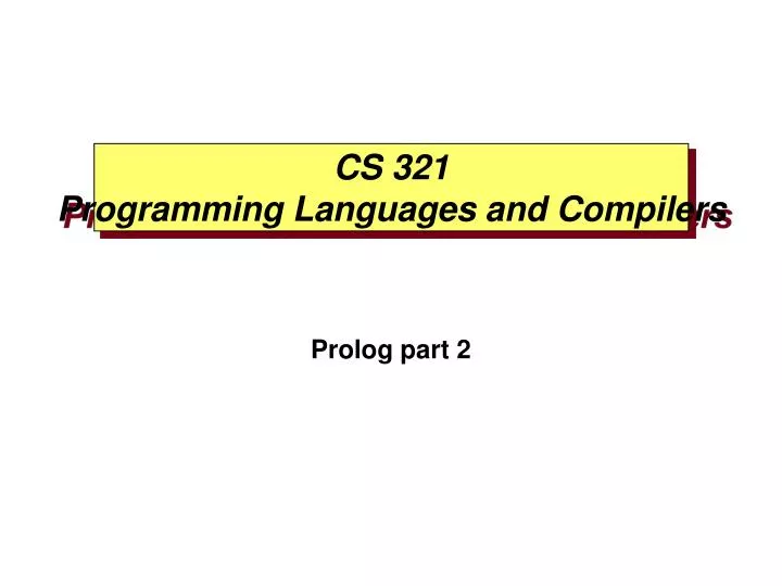 cs 321 programming languages and compilers