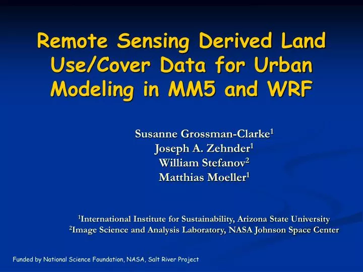 remote sensing derived land use cover data for urban modeling in mm5 and wrf