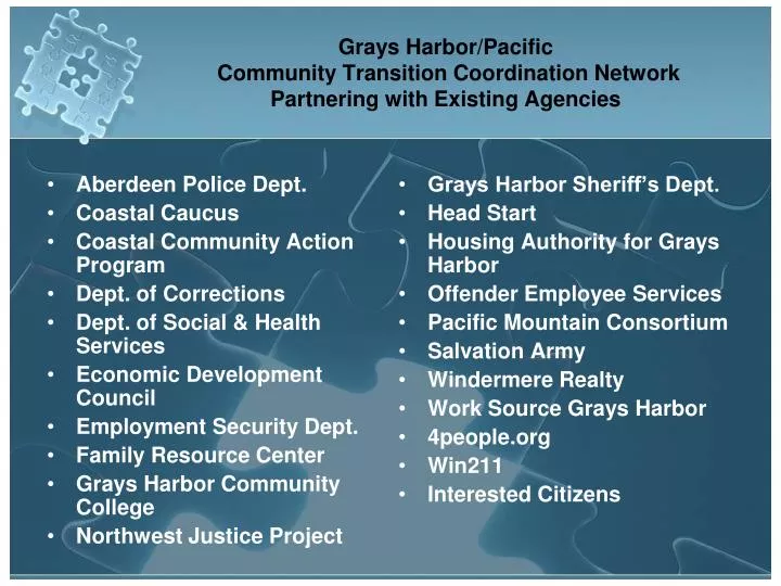 grays harbor pacific community transition coordination network partnering with existing agencies