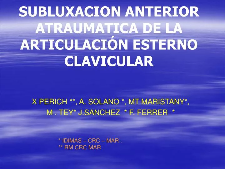 subluxacion anterior atraumatica de la articulaci n esterno clavicular