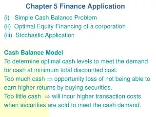 Chapter 5 Finance Application