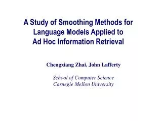 A Study of Smoothing Methods for Language Models Applied to Ad Hoc Information Retrieval