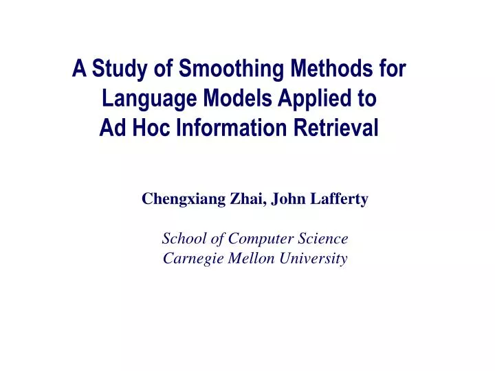 a study of smoothing methods for language models applied to ad hoc information retrieval