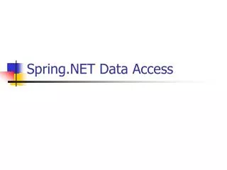 Spring.NET Data Access