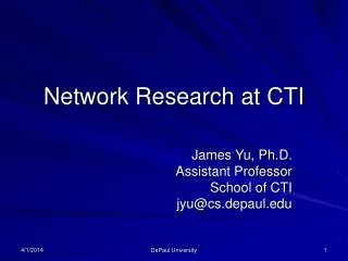 Network Research at CTI