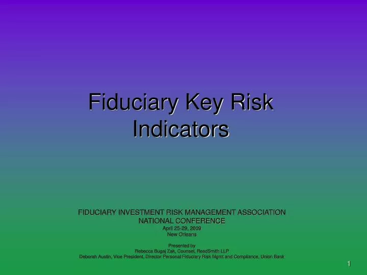 fiduciary key risk indicators