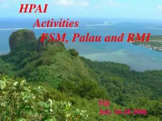 HPAI Activities FSM, Palau and RMI