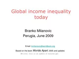 Global income inequality today