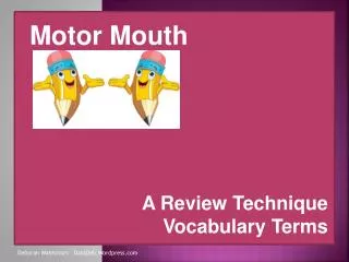 A Review Technique Vocabulary Terms